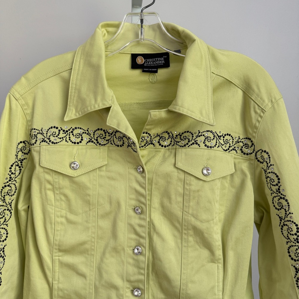 Christine Alexander Rhinestone ‎ Rodeo Western Jacket sz M Button Front - Picture 2 of 9